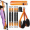 Heavy Duty Pull Up Workout Band Set, Adjustable Pull Up Assistance Band with Comfortable Fabric Feet/Knee Rest, 300lbs Orange 1