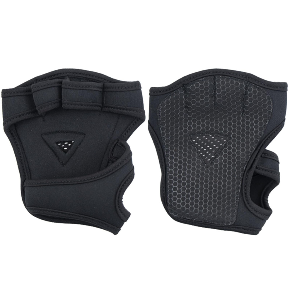 2pcs Weightlifting Gloves for Men and Women, Silicone Non-Slip Breathable Four Finger Fitness Training Grip Gloves-image-OPC-PJWT7BN-NEW