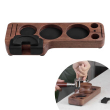 Tamper Station, 51-58 mm Wooden Coffee Tamper Station for Espresso, Barista Tamping Stand, Universal Coffee Accessories