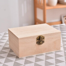 Wooden Sewing Basket, Beige Craft Organizer in Multiple Sizes, Quilting Supplies Storage (14x10.5x6.5cm)