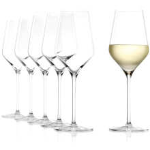 White Wine Glasses 6-Pack 14 oz Crystal Glass Dishwasher Safe Made in Germany Elegant Design for White Wine and Aperitifs