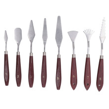 Malt Messer Set Stainless Steel Palette with Comfortable Grip Wooden Handle Medium Weight Length Wood Material