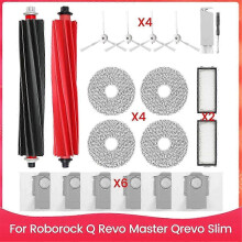 geeignet für Roborock Q Revo Master, Qrevo Slim Roboter-Staubsauger, Hauptseitenbürste, HEPA-Filter,