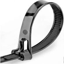 100er-Pack wiederverwendbare Kabelbinder, schwarz, 200 mm, 7,6 mm, strapazierfähig, starkes Nylon, g