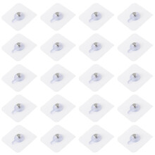 Self-Adhesive Picture Hooks 20 Pack, Clear Wall Hangers for Frames and Posters, No Drill, Strong Adhesive, Damage-Free Removal