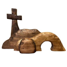 Das leere Grab Osterszene und Ornament Jesus Auferstehung Szene Krippenfiguren katholischen Festi