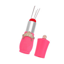 Lipstick-Shaped Pin Cushion Storage Case for Quilting Needles, Sewing Accessories, and Needle Holder