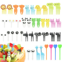 Fruit Forks Pack of 40 Mini Animal Toothpick Sticks Reusable Plastic Skewers for Bento Desserts and Party Pastries