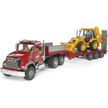 Bruder 1:16 MACK Granite Low loader truck with JCB 4CX Backhoe loader – Backhoe Loader Model