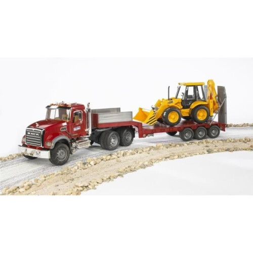 Bruder Bruder 1:16 MACK Granite Low loader truck with JCB 4CX Backhoe loader – Backhoe Loader Model 1