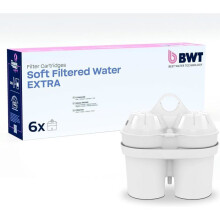 BWT GEFILTERD WATER EXTRA SOFT - Verpakking van 6 | Vermindert kalk, chloor, lood en koper | Voor water vanaf 26,7 F |
