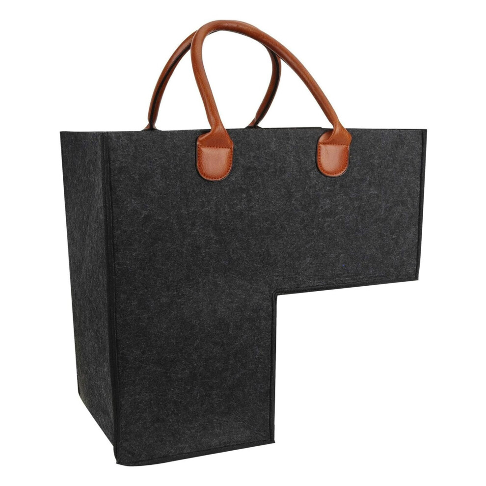 Stair Organiser Basket Felt Foldable L-Shape with Faux Leather Handles Storage for Laundry Toys Home Decor-image-OPC-PJWTMHW-NEW