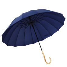 Automatic Golf Umbrella, 16 Bone Long Handle Windproof Double Umbrella, Blue for Golf and Camping Outdoor Activities