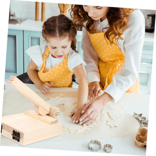 Dumpling Maker Machine - Automatic Dough Press for Handmade Dumpling Wrappers, Wooden Mold, Manual Operation, Kitchen Gadget 2