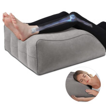 Vein Cushion Inflatable Wedge Pillow for Legs and Knees, Breathable Washable Leg Raise Support Pillow, Grey