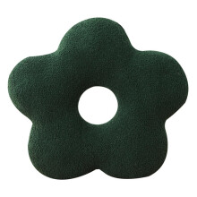 Small Daisy Shaped Cushion Nordic Style Dark Green Window Seat Pillow 1 Piece Soft Fabric Home Decor