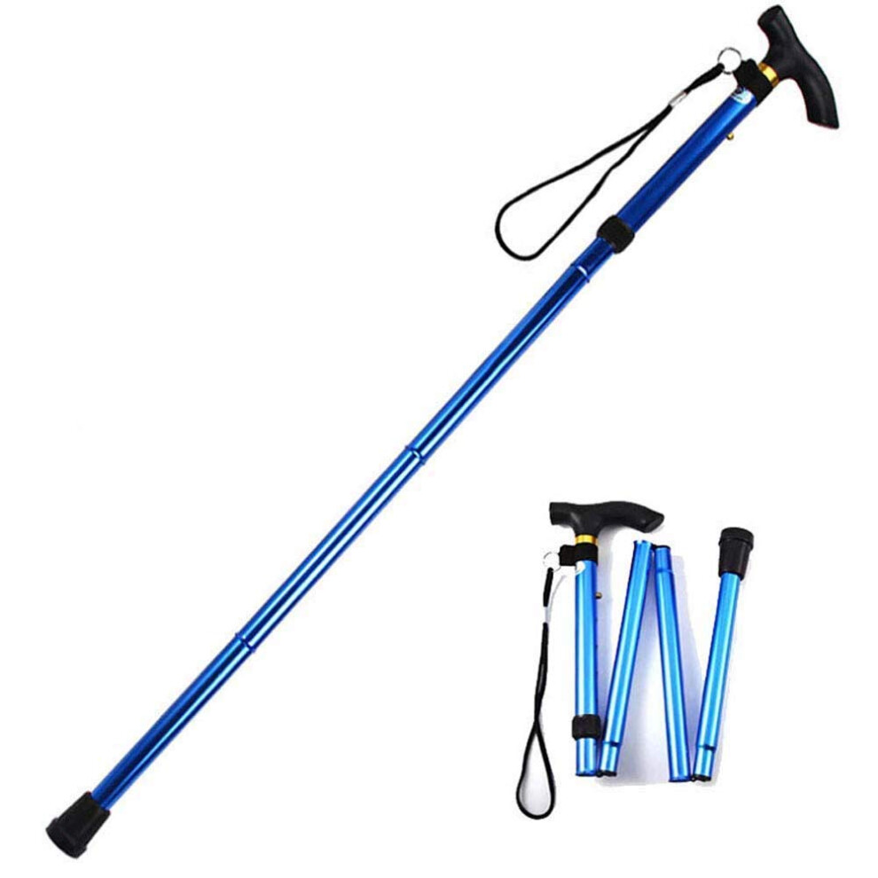 Foldable Walking Sticks, Portable Aluminum Telescopic Sticks, Light and Compact, Adjustable Height for Seniors