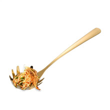 Pasta Spoon with Teeth | Gold Spaghetti Server | Pasta Strainer and Ladle | Kitchen Utensils for Cooking and Serving