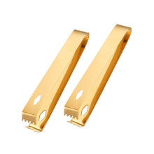 Polished Ice Cube Tongs Set of 2 for Bar and Restaurant, Heat Resistant, Rustproof, Versatile Stainless Steel Design