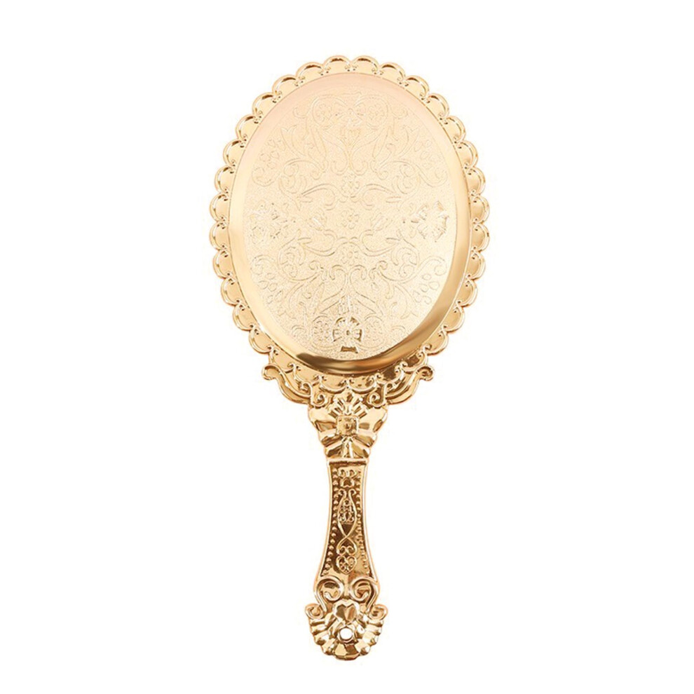Cosmetic Mirror - Vintage Floral Handheld Mirror, Large Electroplated Antique Style Portable Makeup Mirror