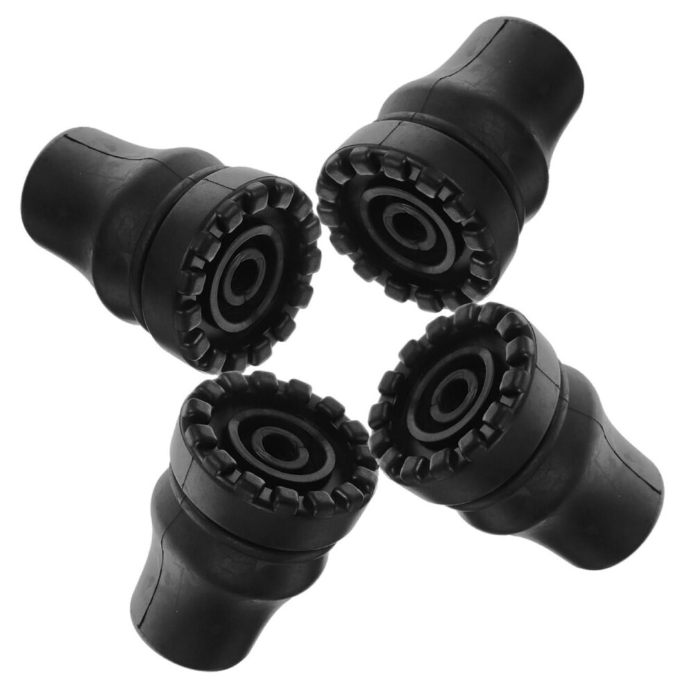 4 Pieces Non-Slip Walking Stick Tips Durable Rubber Covers for Stability on Hiking Poles and Canes