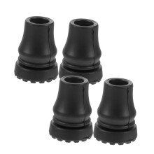 Black Trekking Pole Tips Replacement - 4 Pack Rubber Covers for Crutches, Canes, and Hiking Poles - Durable Accessories