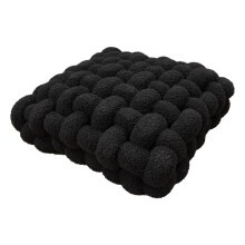 Woven Square Pillow Cushion Black Elastic Bedroom Accessory 18x18 Inch Soft Decorative Throw Pillow