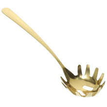 Noodle Strainer Spoon - Stainless Steel 304 Pasta Strainer with Golden Finish for Cooking and Wedding Decor