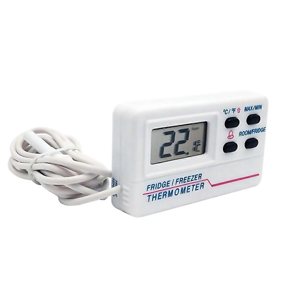 For Digital Refrigerator Thermometer Indoor Outdoor Fridge Freezer Thermometer With 2 Sensor