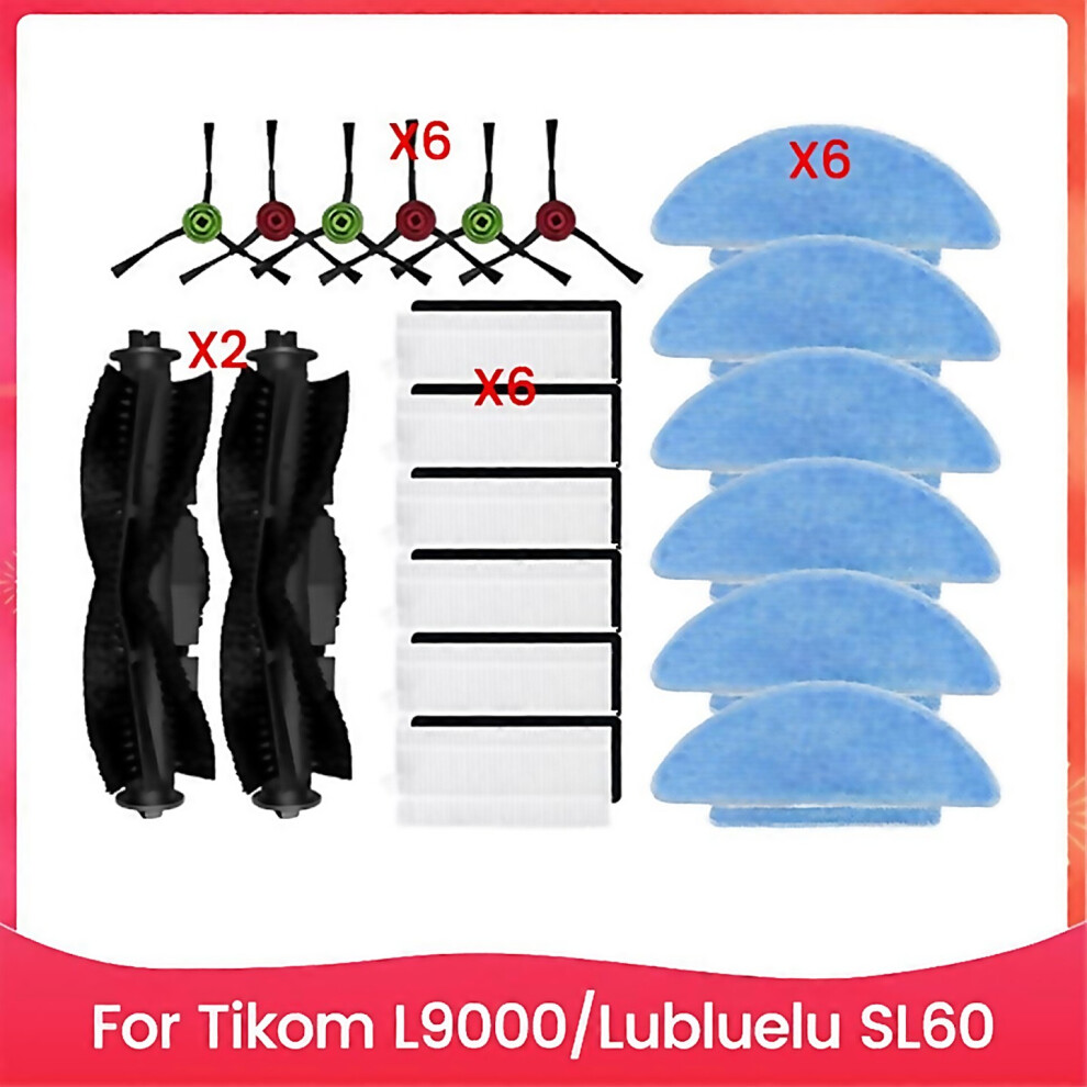For 20pcs Brush Filter And Mop Cloth For Tikom L9000 For Lubluelu Sl60 Vacuum Cleaner Accessories