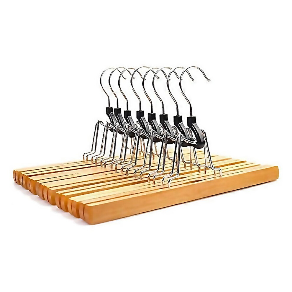 For 8 Piece Wooden Series Slack Hangers Nonslip Wood Pants Hangers With 360 Degree Rotation Antirust-image-OPC-PJWTTVJ-NEW