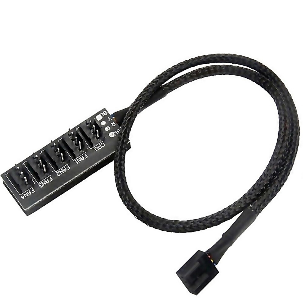 New For 1 To 5 4Pin Pwm Hub Cpu Cooling Fancase Splitter Adapter Braided Power Cable Hub Splitter Adapte