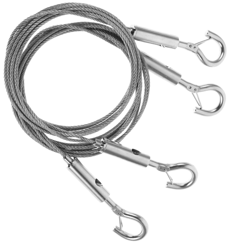 Steel Rope Hanging System 2 Pieces With Adjustable Hooks For Picture Frames, Lamps, And Diy Projects - Medium Safety Wire Ropes 6947110377810