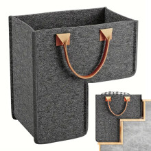 Stair Basket for Stairs: Foldable Wicker Laundry Storage Organizer with Handles, Large Step Storage Basket, Multi-Use Design