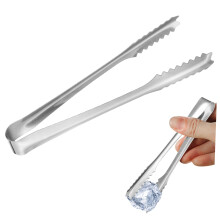 Ergonomic Stainless Steel Ice Tong with Streamlined Design for Ice Cubes and Sweets at Home and Parties