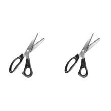 Pinking Scissors Set - 2 Pieces Fabric Scissors with 3mm, 5mm, 7mm Stainless Steel Blades for Dressmaking and Crafts