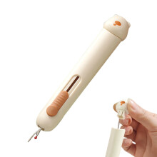 Seam Ripper Tool for Automatic Needle Threading, Multifunctional Hand Sewing Ripper for Crafts and Quilting, Creamy B