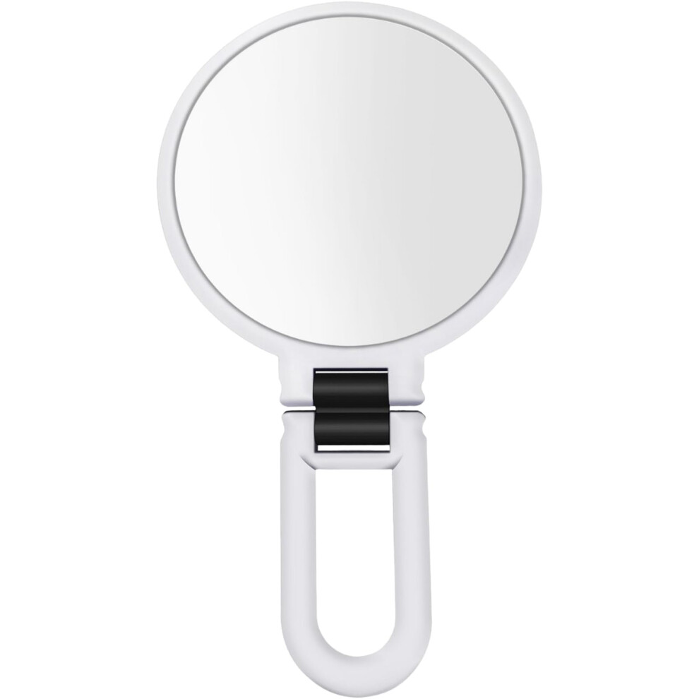 Handheld Mirror 1x 15x Magnifying Double-Sided Makeup Mirror 6x3.5 Inch Portable Travel Mirror with Foldable Handle for Women