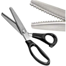 9.2 Inch Stainless Steel Dressmaking Scissors for Sewing Craft, Wavy Zig Zag Scissors, 5mm Cutting Edge