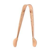 Dessert Serving Tongs Stainless Steel Ice Clamp Mini Tongs for Serving Ice Sugar Cube Tongs Rose Gold Finish