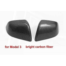 (3 bright carbon fibe) Side Mirror Cover for Tesla Model 3 2019-2023 Model Y 2021-2024 Carbon Fiber 1 Pair