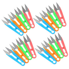 24 Pack Plastic Handle Embroidery Scissors U-Shaped Sewing Shears Trimming Scissors Random Colors 5 Inch Size
