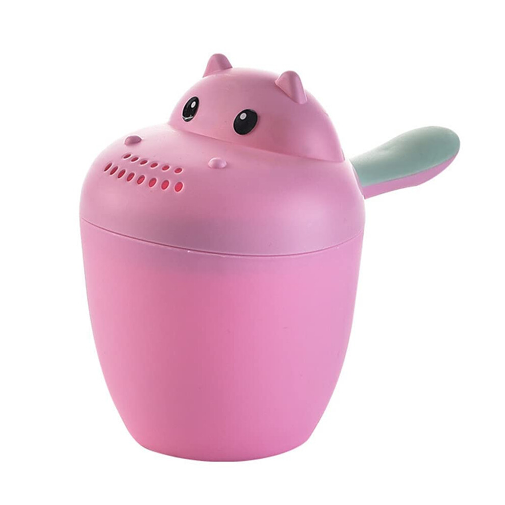 Baby Bath Waterfall Rinser Cup For Kids - Hair Washing Cup With Eye Protection, Shampoo Rinse Aid, Durable Plastic Red