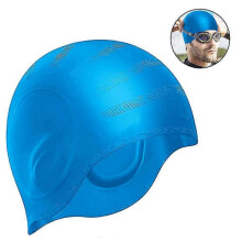 Swim Cap for Women And Men with Average Or Large Heads - Great for Adults, Older Kids, Boys And Girls - Free Nose Clip-blue