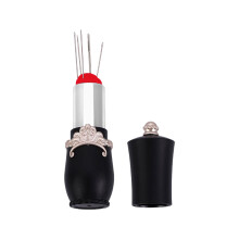 Lipstick-Shaped Pin Cushion Quilting Storage Box, Sewing Needle Holder for Quilting Supplies, 8x4 Inches, Durable Fabric