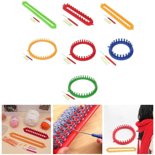 Knitting Accessory Set with Rectangular and Round Tools for Fashionable Handmade Items, 29 cm Size 2