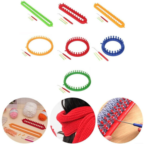 Knitting Accessory Set with Rectangular and Round Tools for Fashionable Handmade Items, 29 cm Size 1