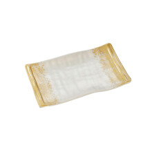 Grill Restaurant Plate, Rectangular Porcelain Hot Pot Side Plate, Model W54008, 12x8 Inch Serving Dish
