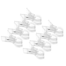8pcs Beach Towel Clips Clothes Pegs Clothing Hanger Clamp Jumbo Size Clips for Quilt Beach Chair Pool Loungers (clear White)