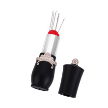 Lipstick-Shaped Pin Cushion Sewing Needle Storage Case, Quilting Needle Holder for Craft Accessories, Red Color